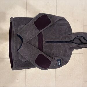 Grey North Face  Sherpa Pullover with Pockets